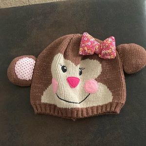 Children’s place cute Monkey Beanie hat size 2-4 yr old